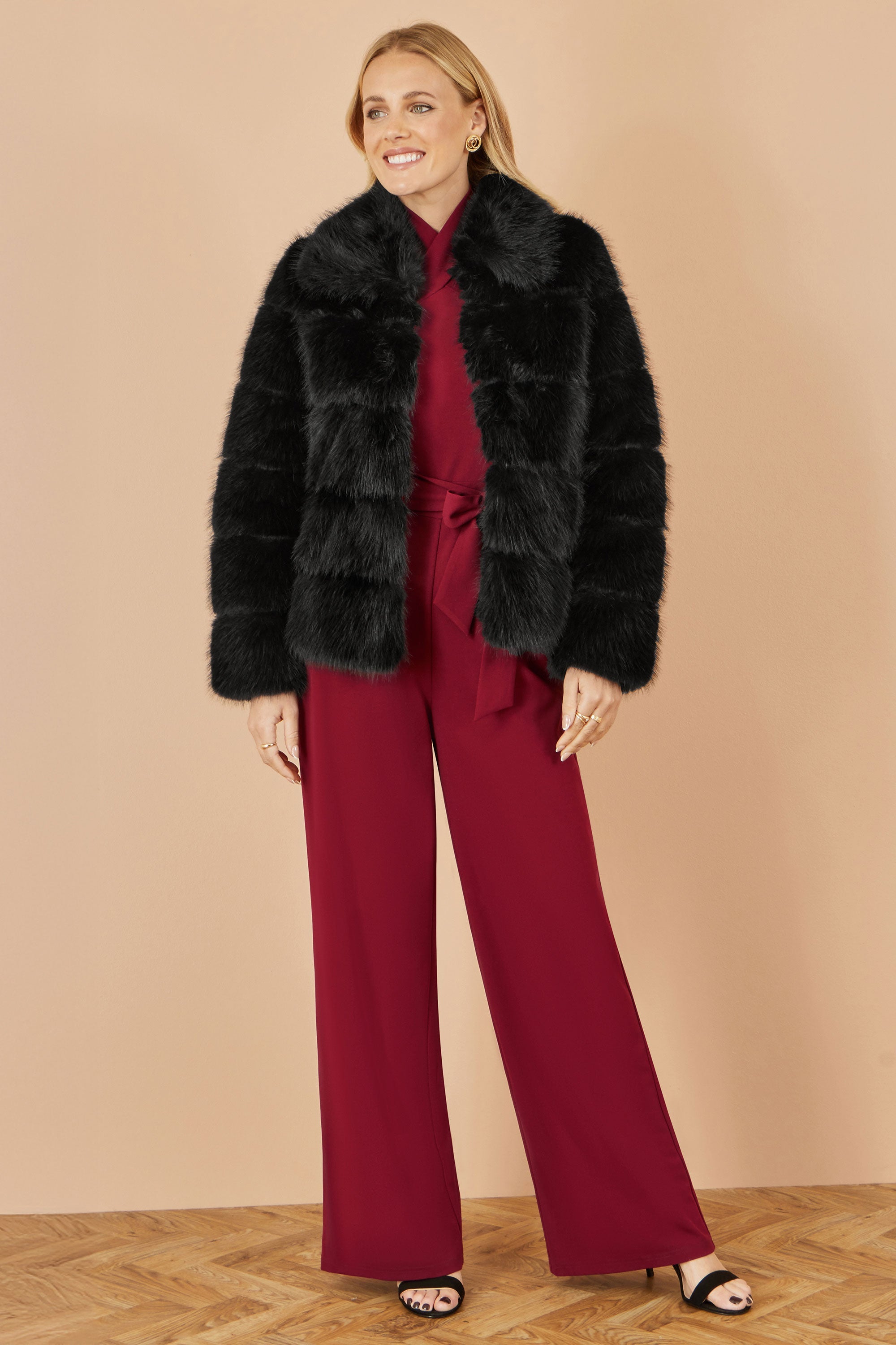 Yumi Black Luxe Faur Fur Coat