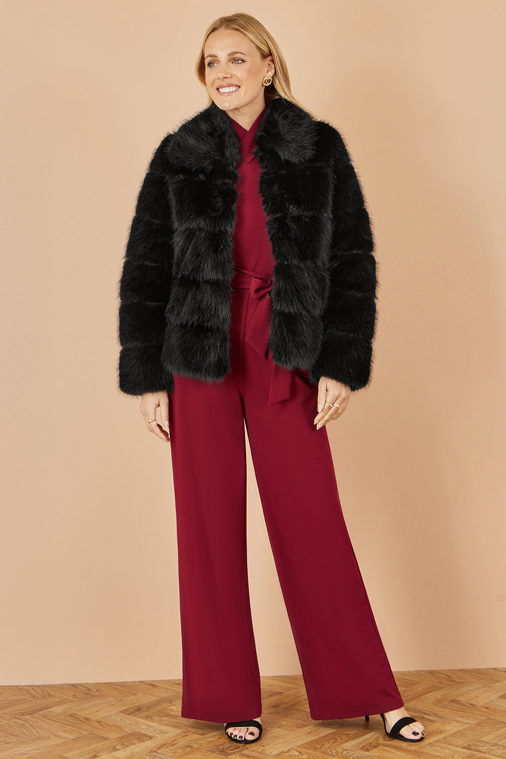 Yumi Black Luxe Faur Fur Coat