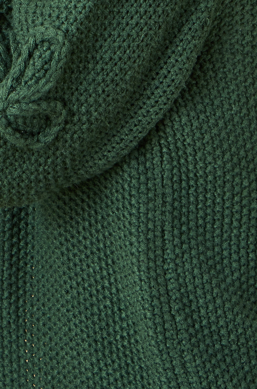 Yumi Green Edge to Edge Cardigan With Flower Detail Sleeves