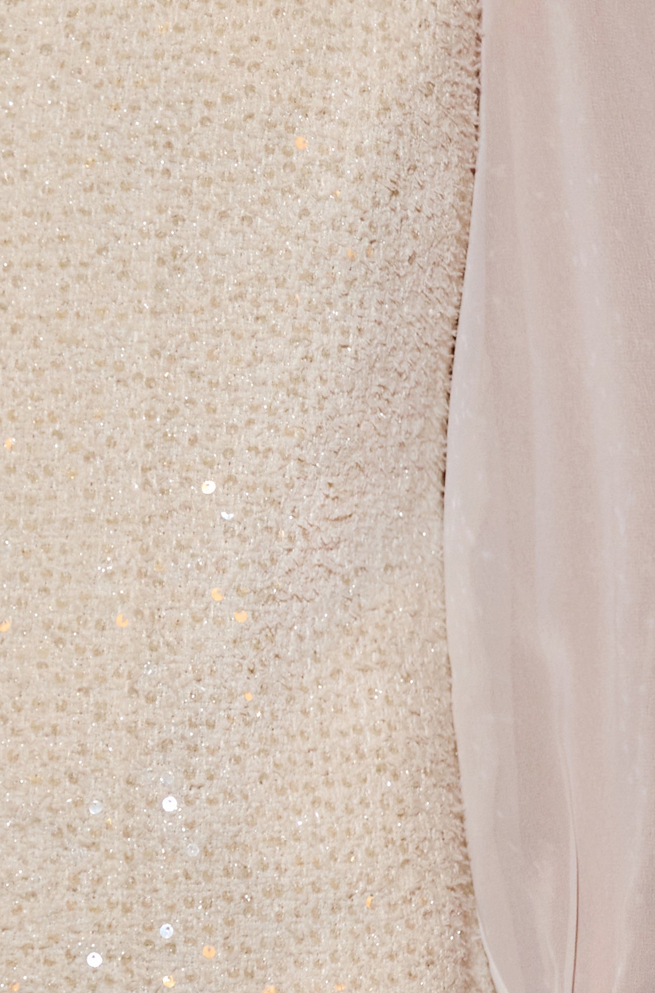 Yumi White Sequin Tunic With Tie Back And Sheer Sleeves