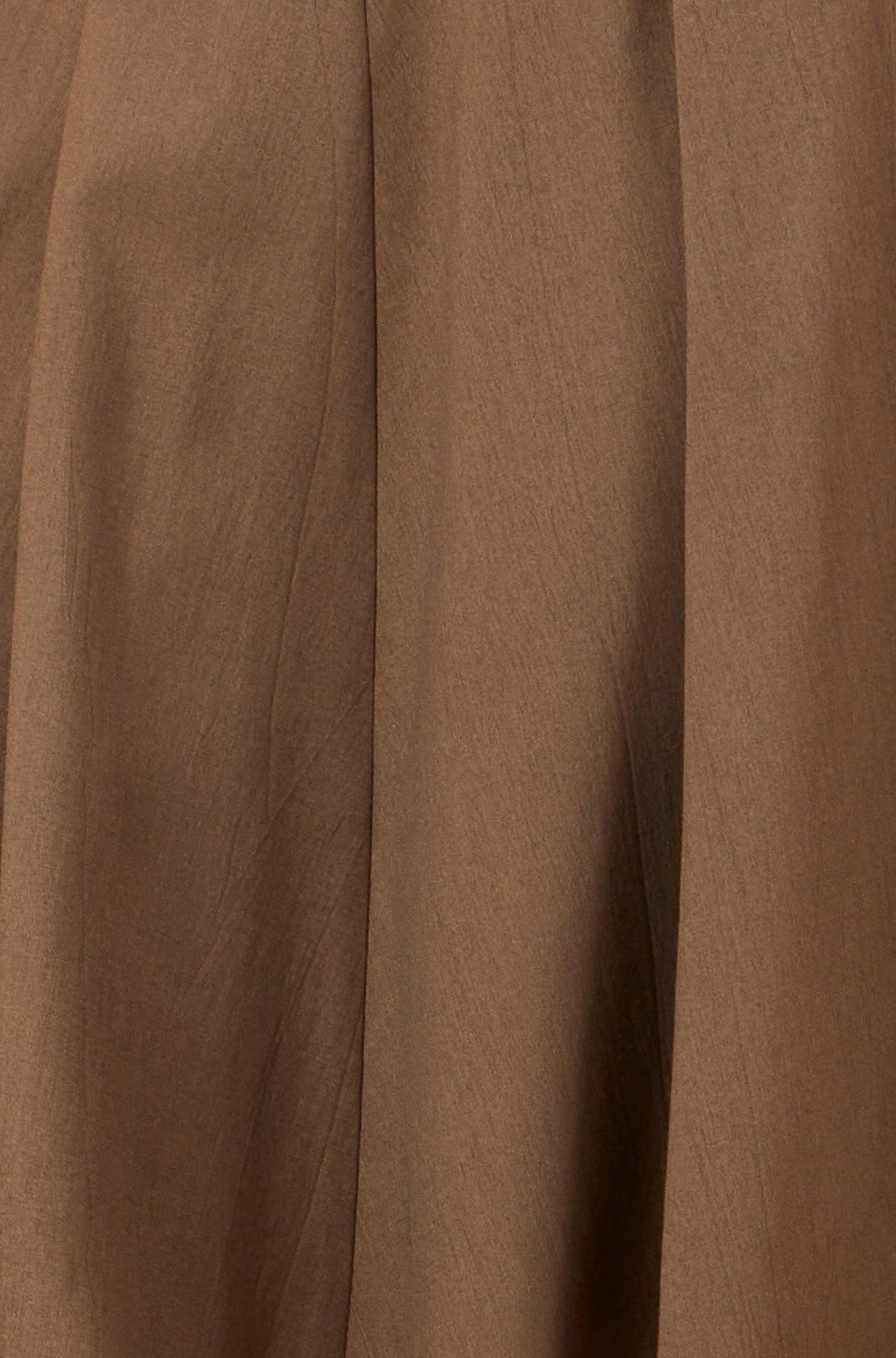 Yumi Brown Pleated Midi Skirt With Matching Belt