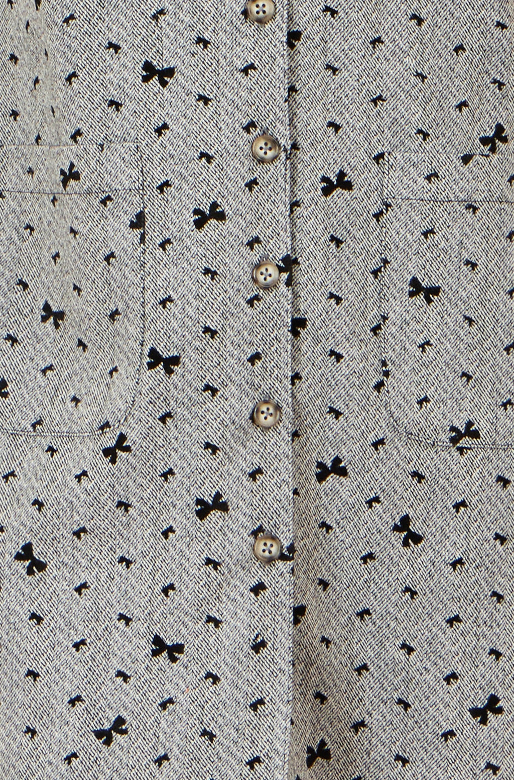 Yumi Grey Bow Print Pinafore Dress With Button Up