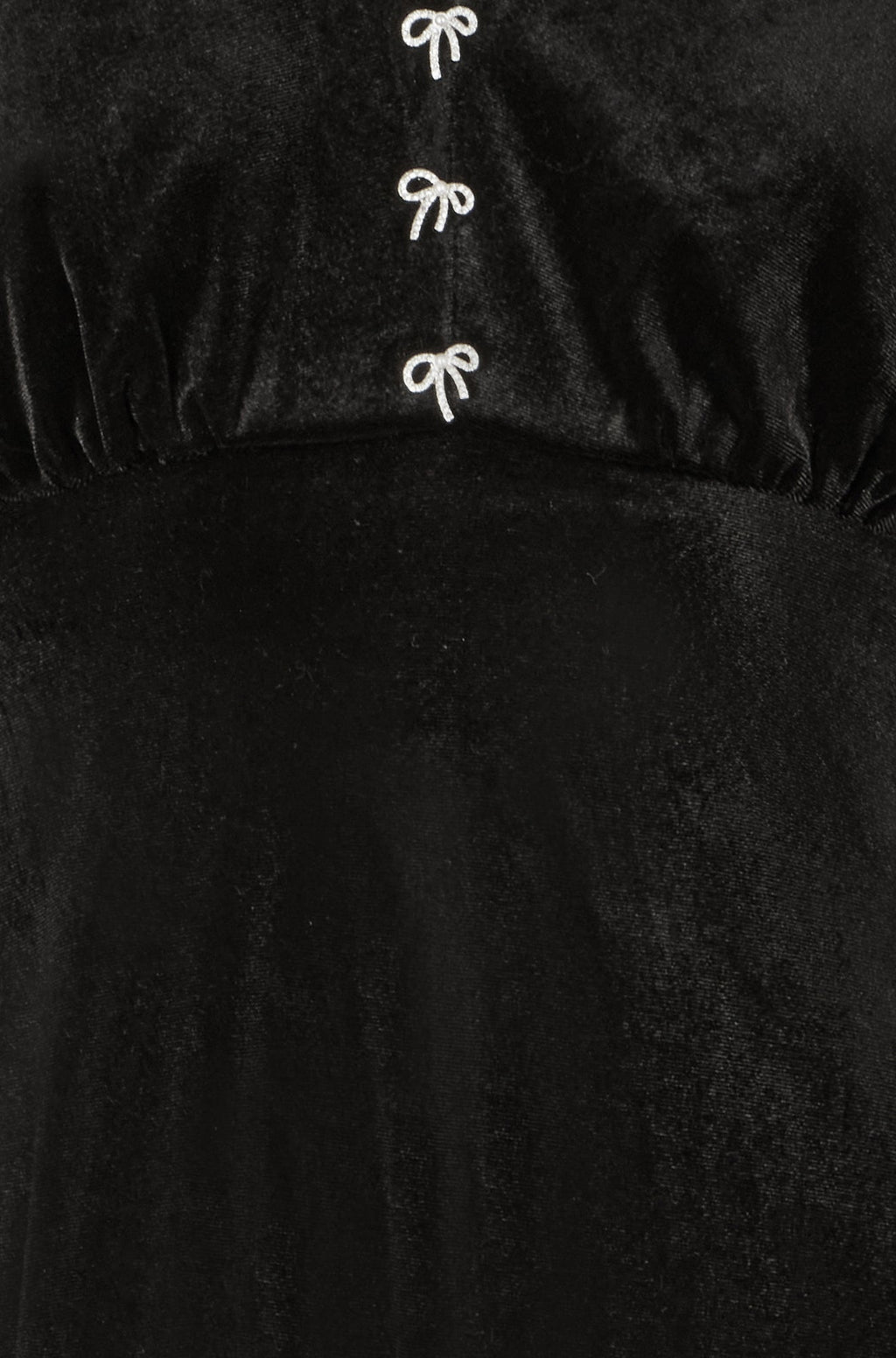 Yumi Black Velvet Skater Dress With Dimante Bow Detail