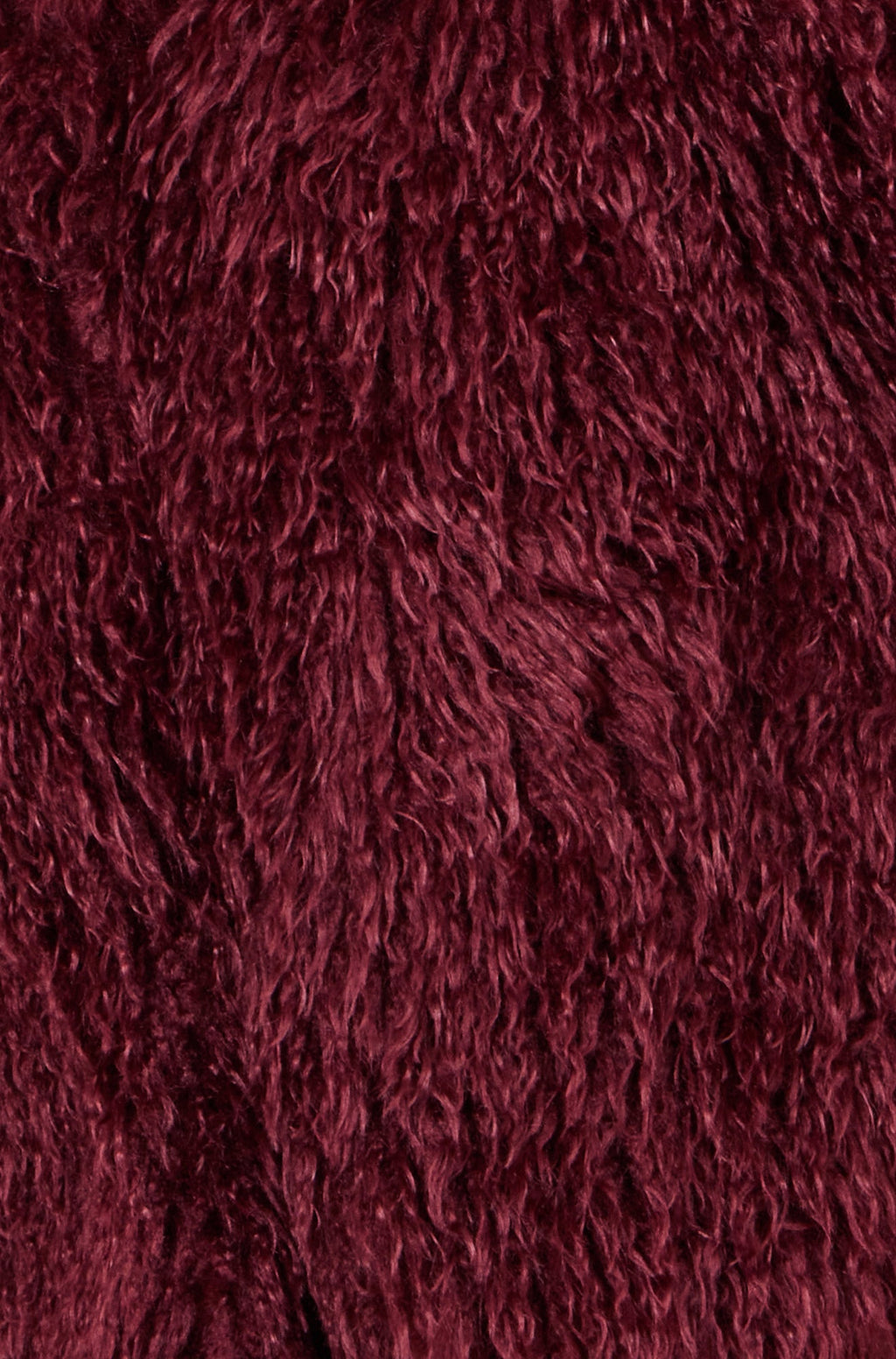 Yumi Burgundy Luxe Fluffy Faux Fur Coat