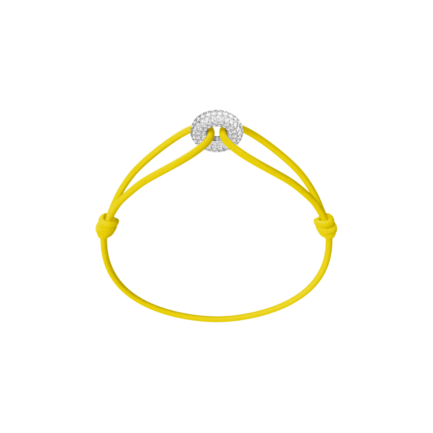 Mini Silver Soho Pavé Cord Bracelet