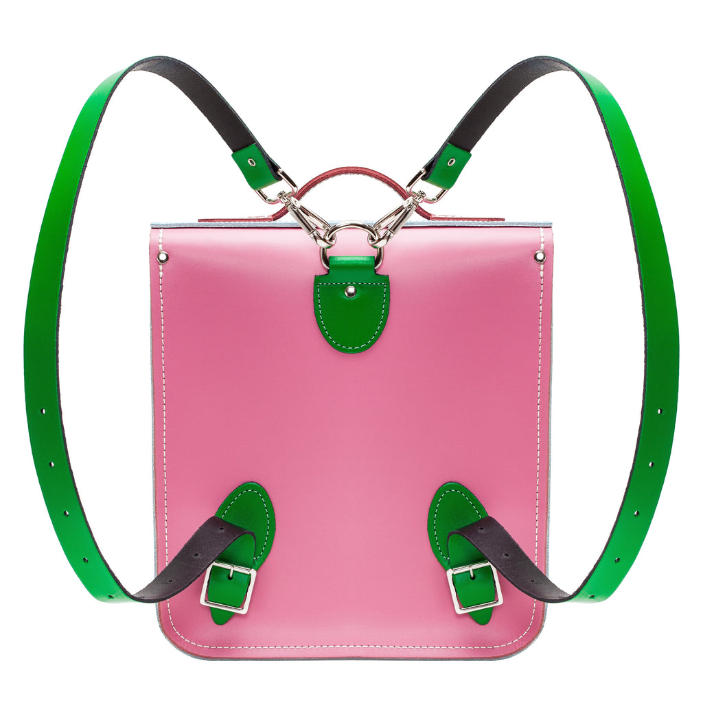 Handmade Leather City Backpack - Classic Kaleidoscope