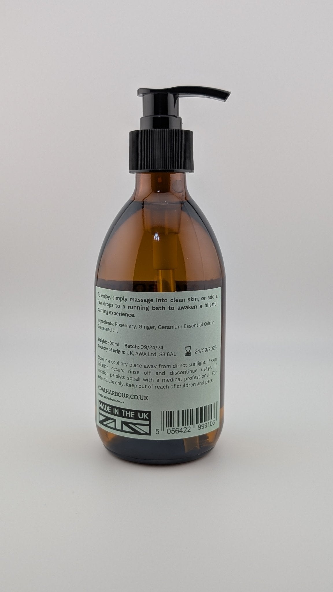 Aromatherapy Massage and Bath Oil - Joint Ease with Rosemary, Ginger & Geranium Essential Oils