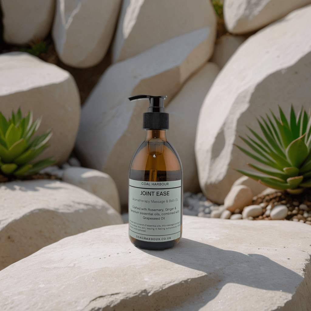 Aromatherapy Massage and Bath Oil - Joint Ease with Rosemary, Ginger & Geranium Essential Oils