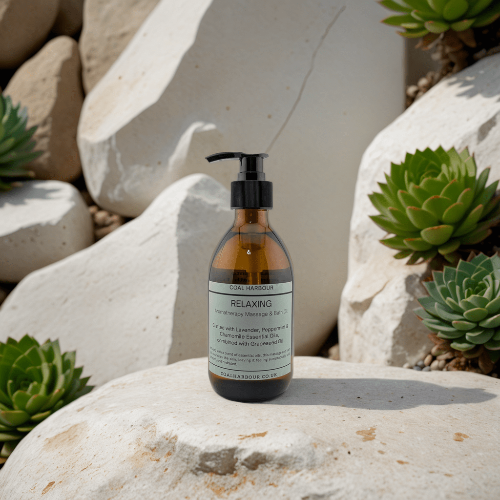 Aromatherapy Massage and Bath Oil - Relaxing With Lavender, Peppermint & Chamomile Essential Oils