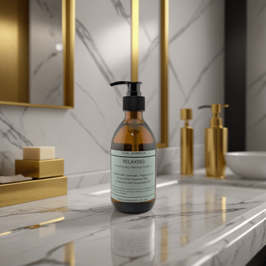 Aromatherapy Massage and Bath Oil - Relaxing With Lavender, Peppermint & Chamomile Essential Oils