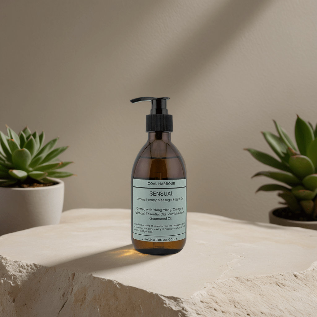 Aromatherapy Massage and Bath Oil - Sensual with Ylang Ylang, Orange & Patchouli Essential Oils