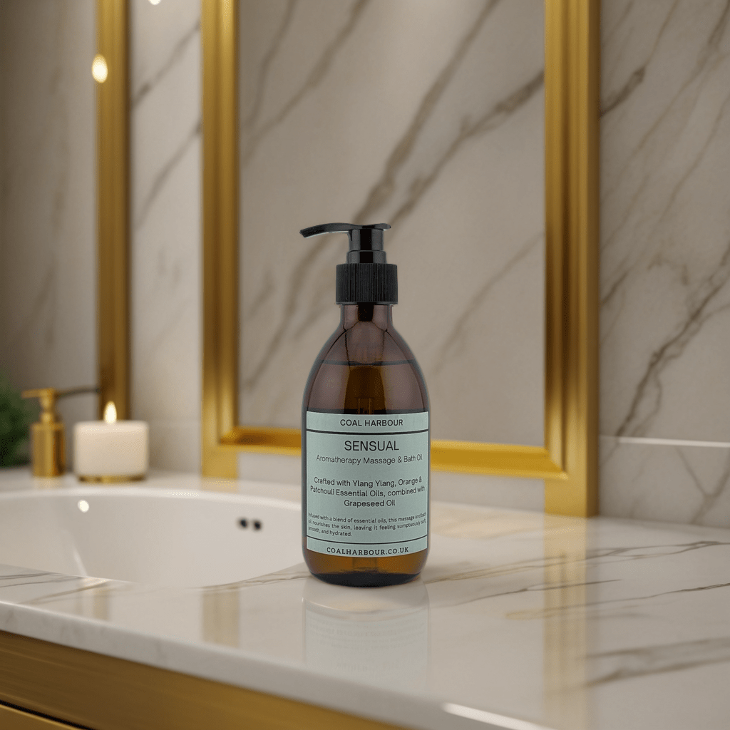 Aromatherapy Massage and Bath Oil - Sensual with Ylang Ylang, Orange & Patchouli Essential Oils