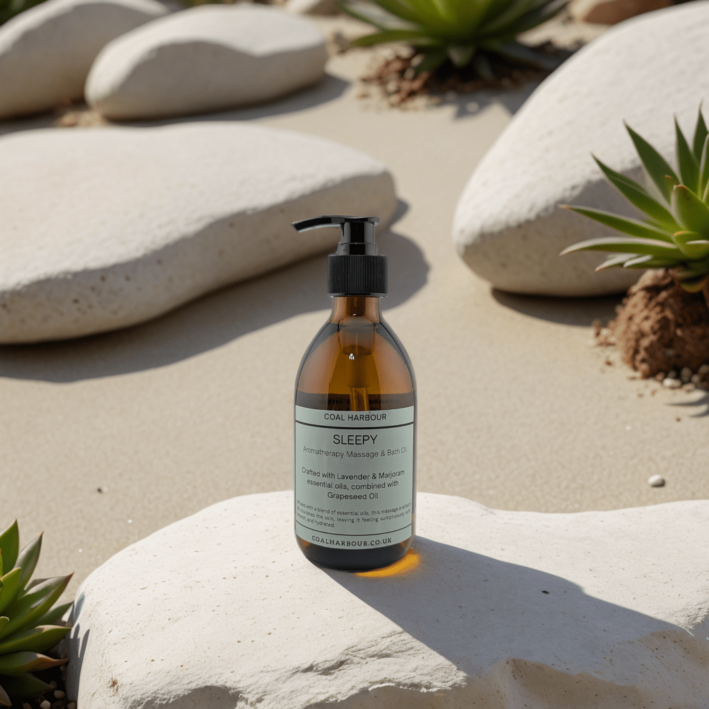 Aromatherapy Massage and Bath Oil - Sleepy With Lavender & Marjoram Essential Oils