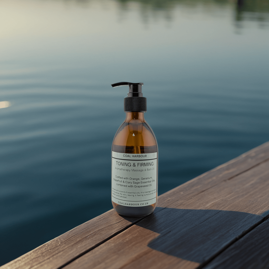 Aromatherapy Massage and Bath Oil - Toning & Firming With Orange, Grapefruit, Geranium & Clary Sage Essential Oils