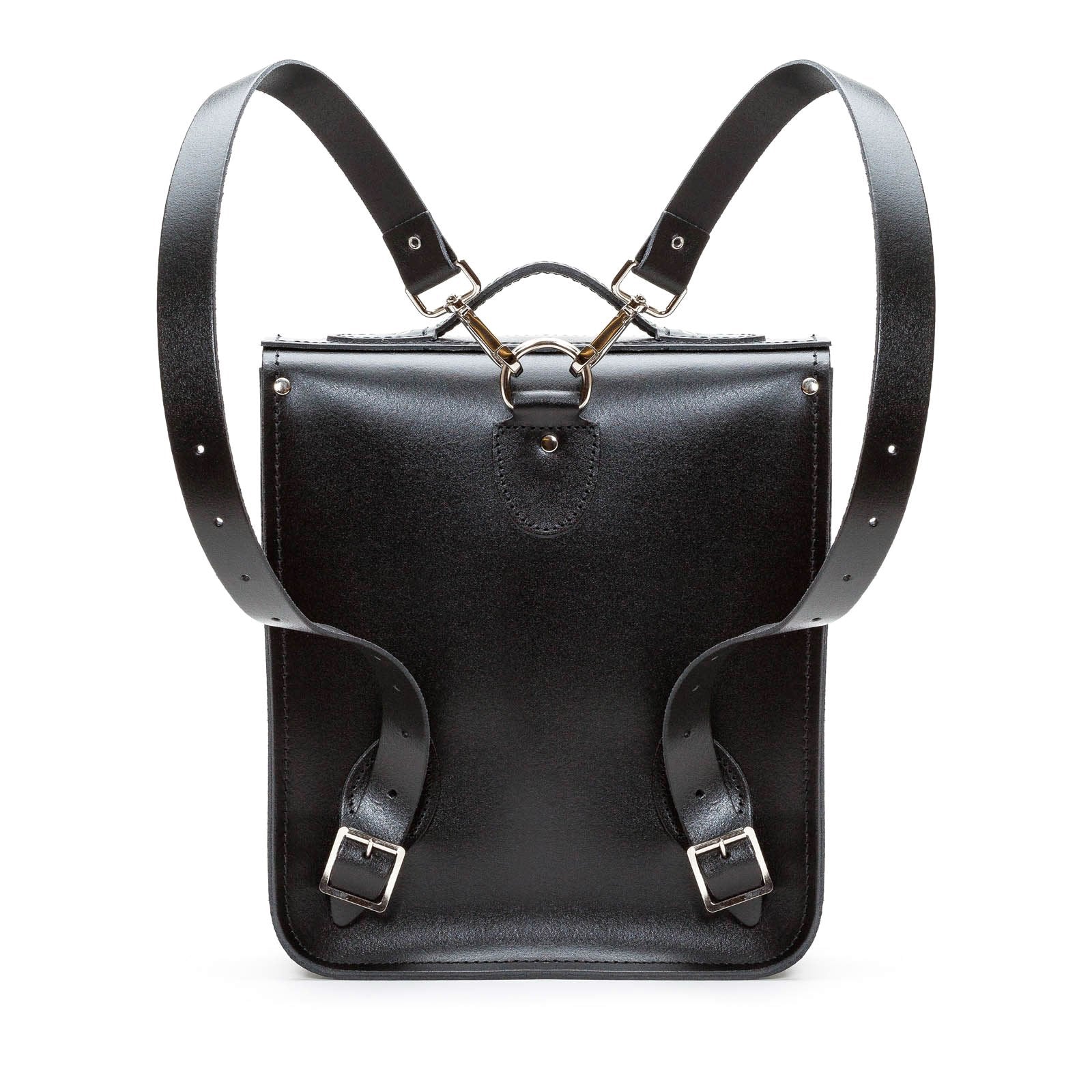 Handmade Leather City Backpack - Black