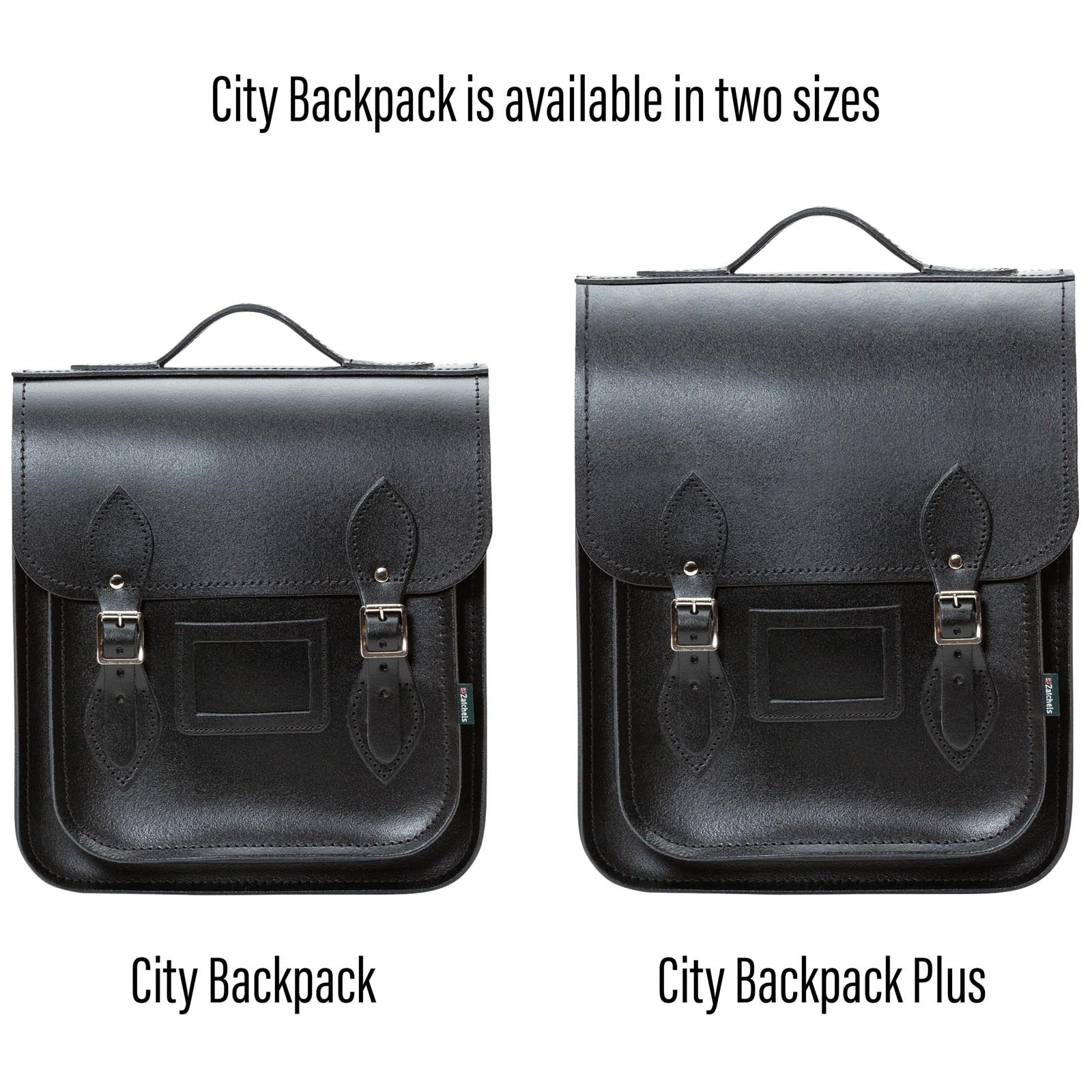 Handmade Leather City Backpack - Black
