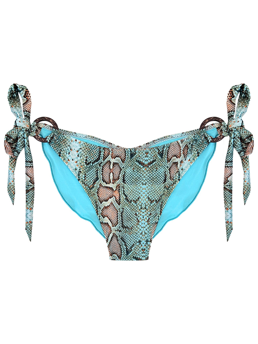 Aqua Snake Print Bikini Bottom Estelle Salinas