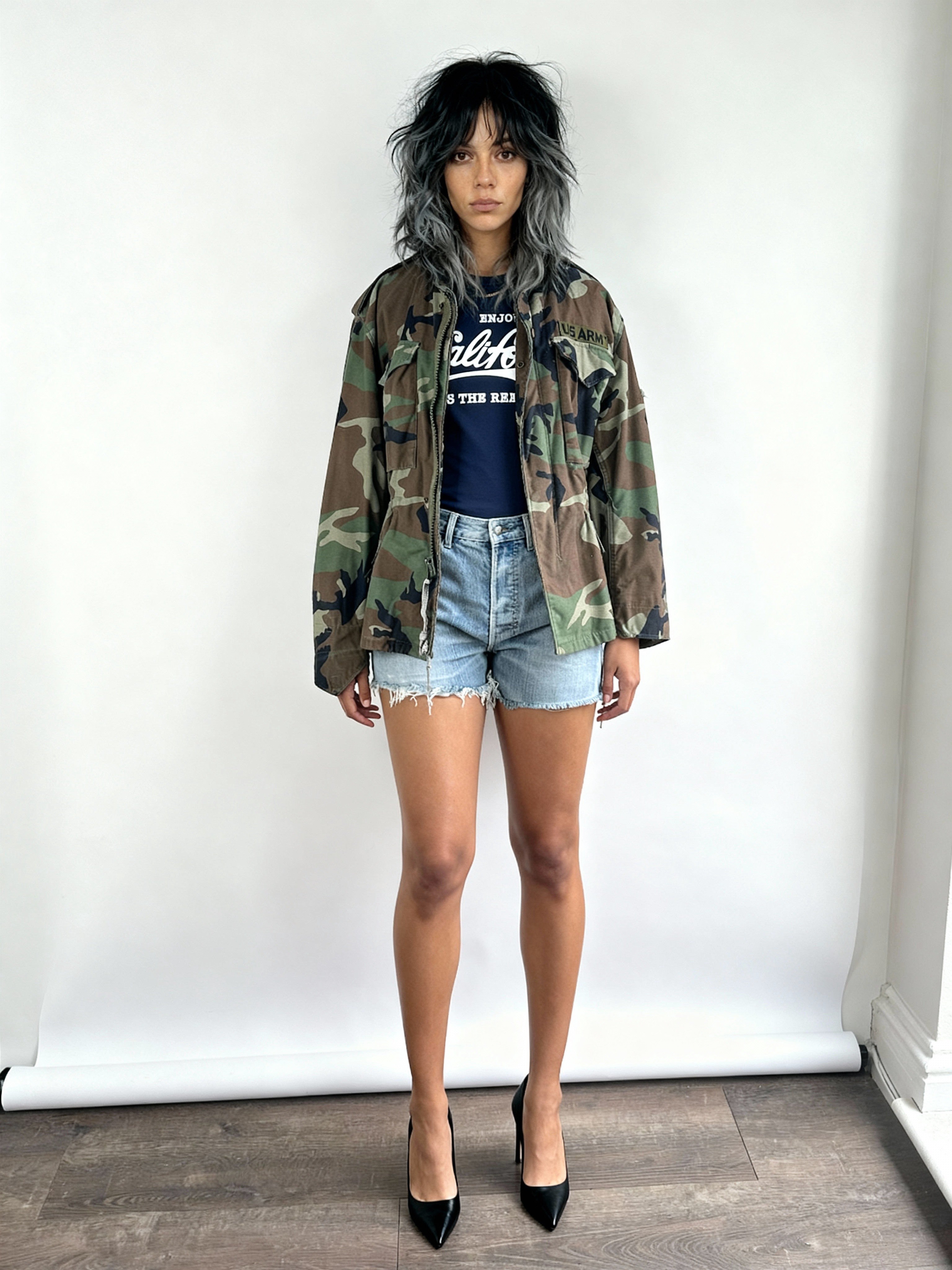 Original Vintage US Army M65 Camouflage Jacket UK 8 - 14