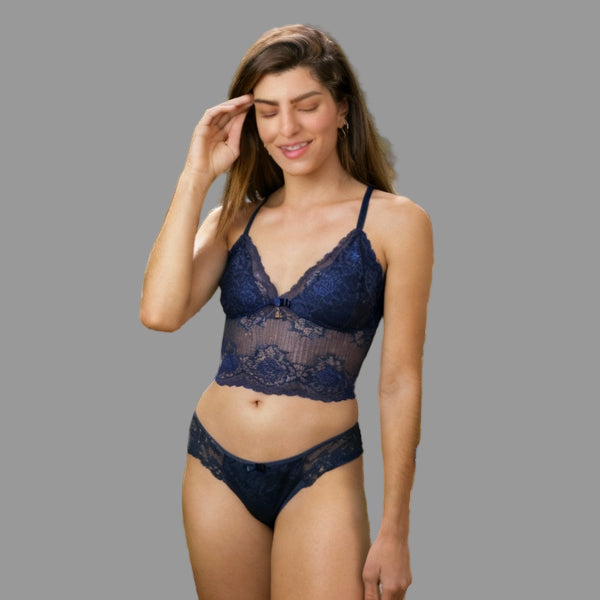 Queen Anne's Lace Women's Blue Lingerie Set