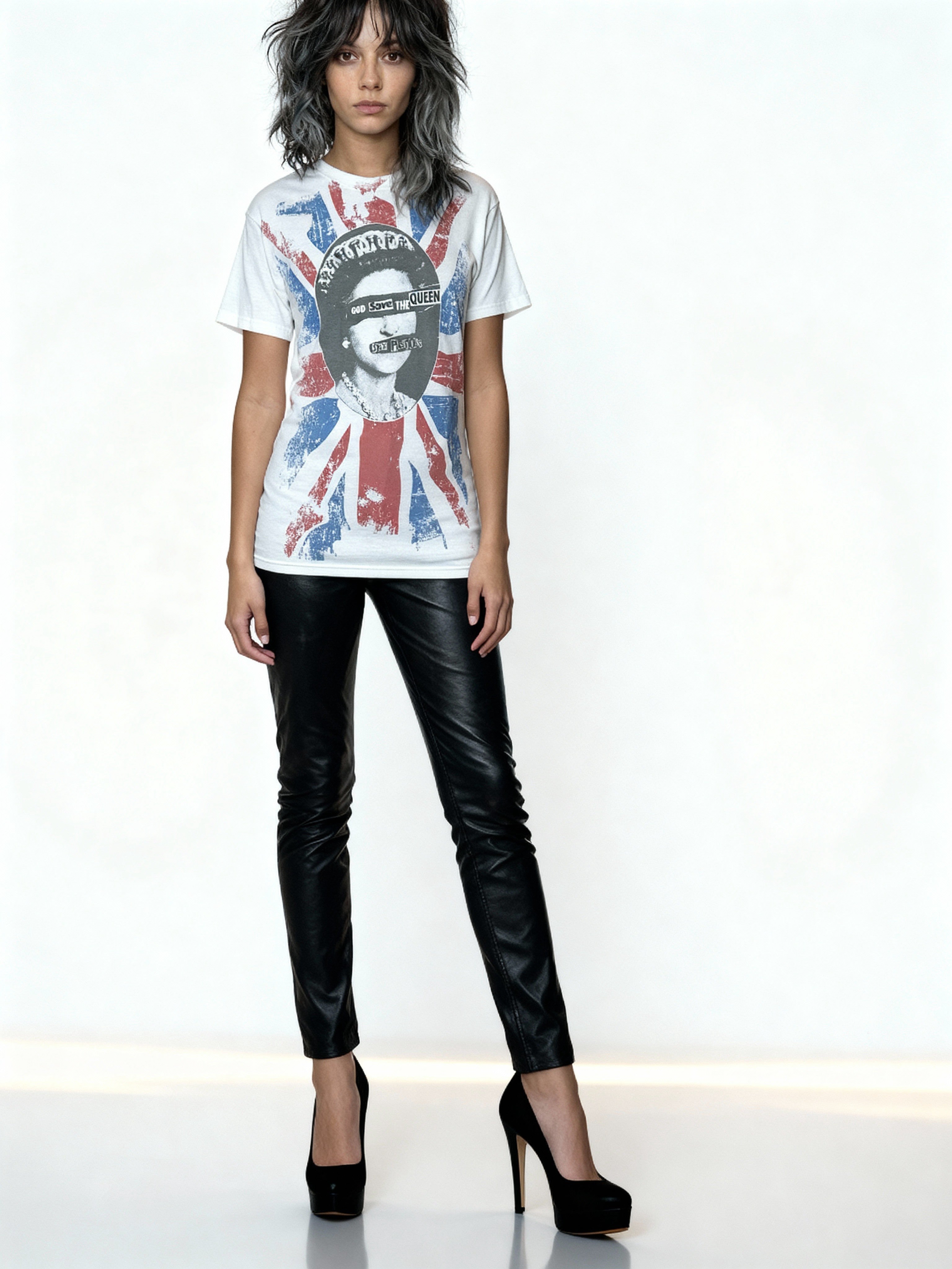 Vintage 1990's God Save The Queen - Sex Pistols Rock / Band T Shirt UK 8 - 12