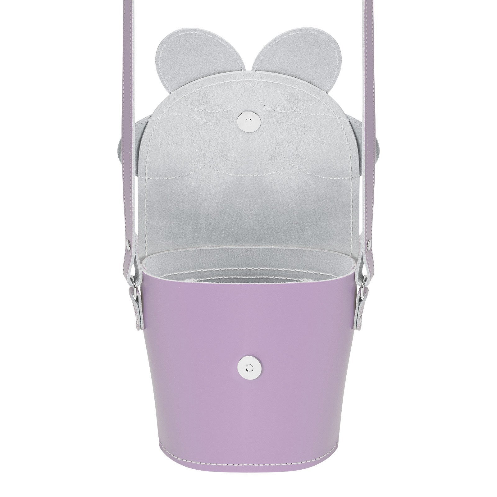 Handmade Leather Daisy Barrel Bag - Pastel Violet