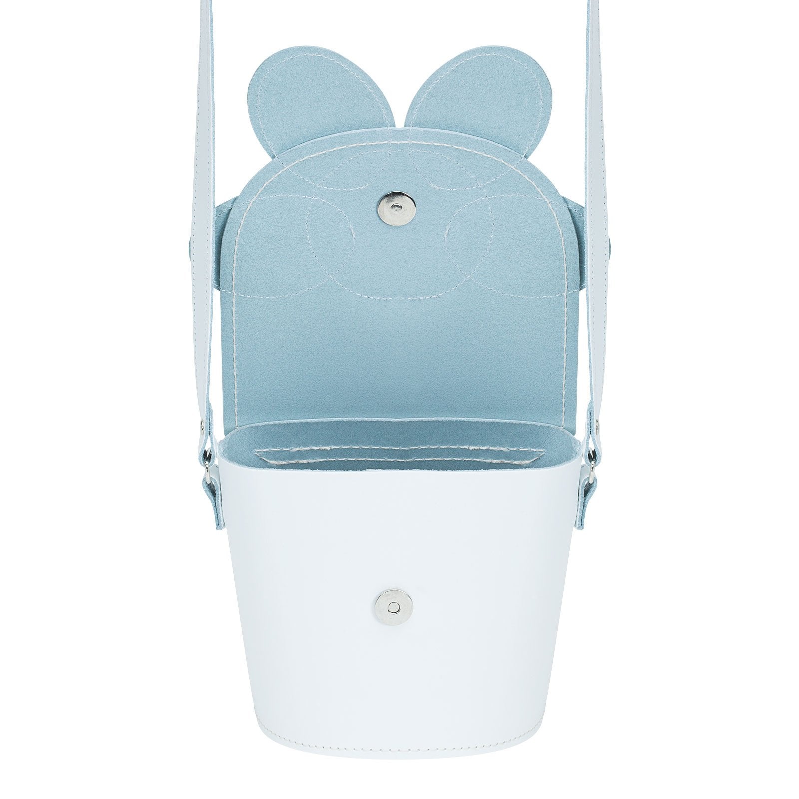 Handmade Leather Daisy Barrel Bag - White