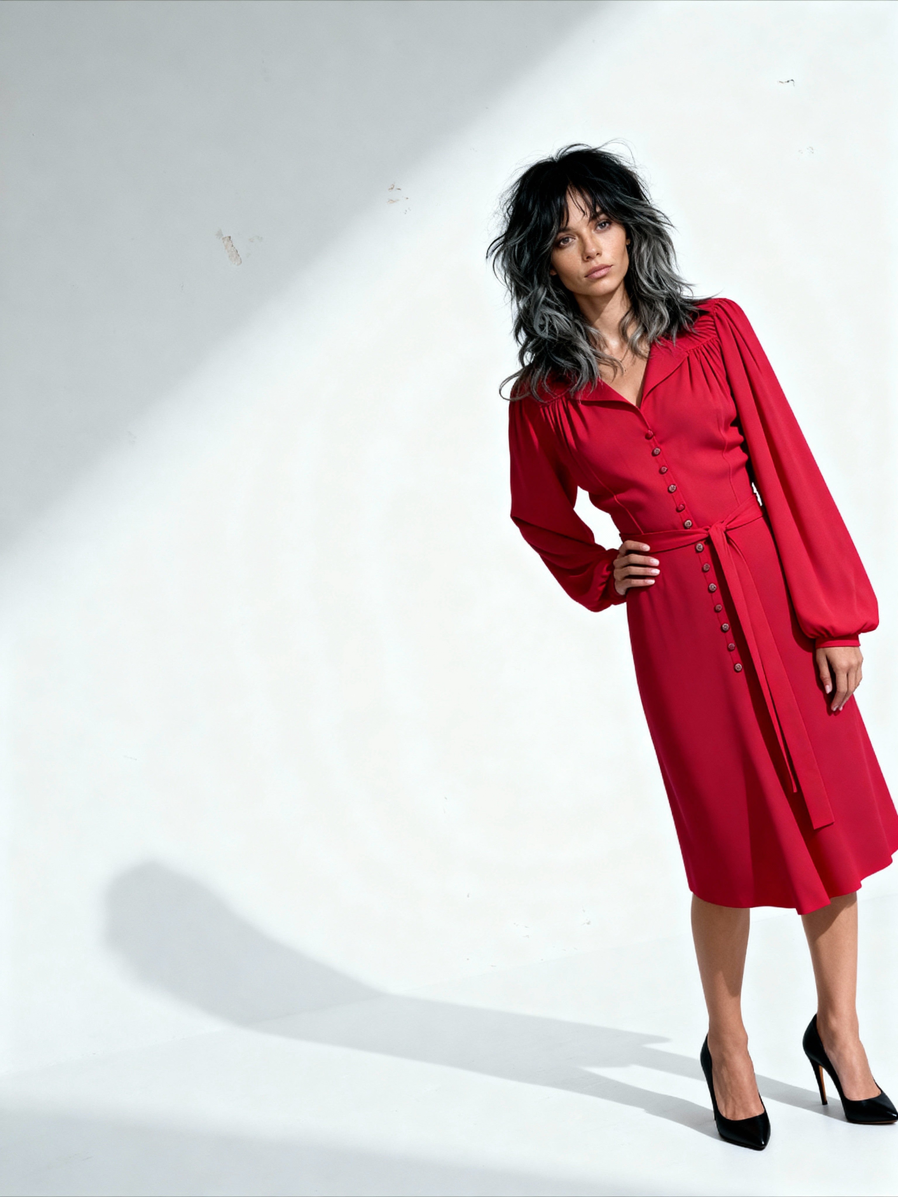 Vintage 1970'S Original Red Ossie Clark For Radley Dress Uk 10 - 12