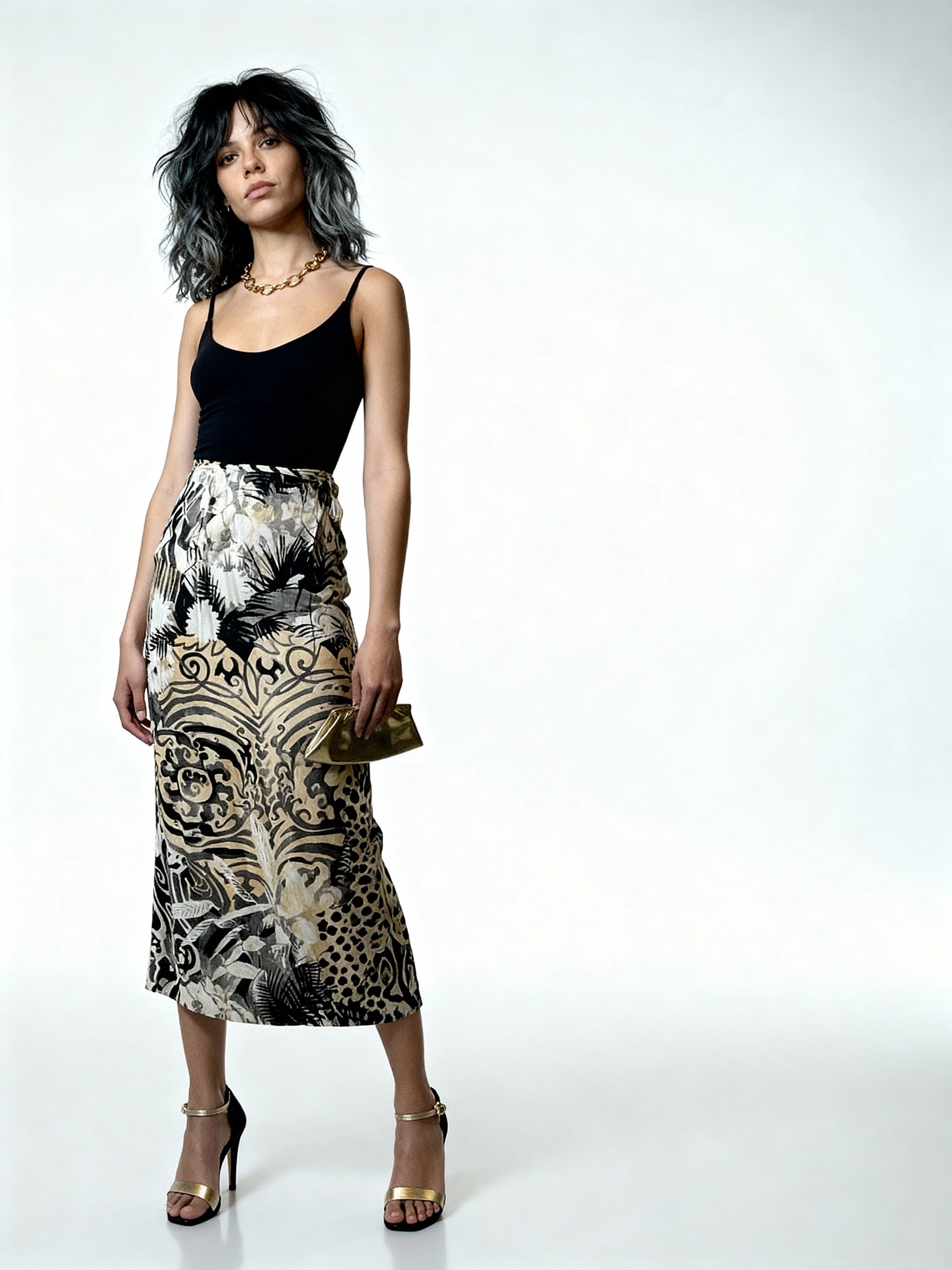 Original Vintage Betty Barclay Jungle Print Skirt UK 8 - 10