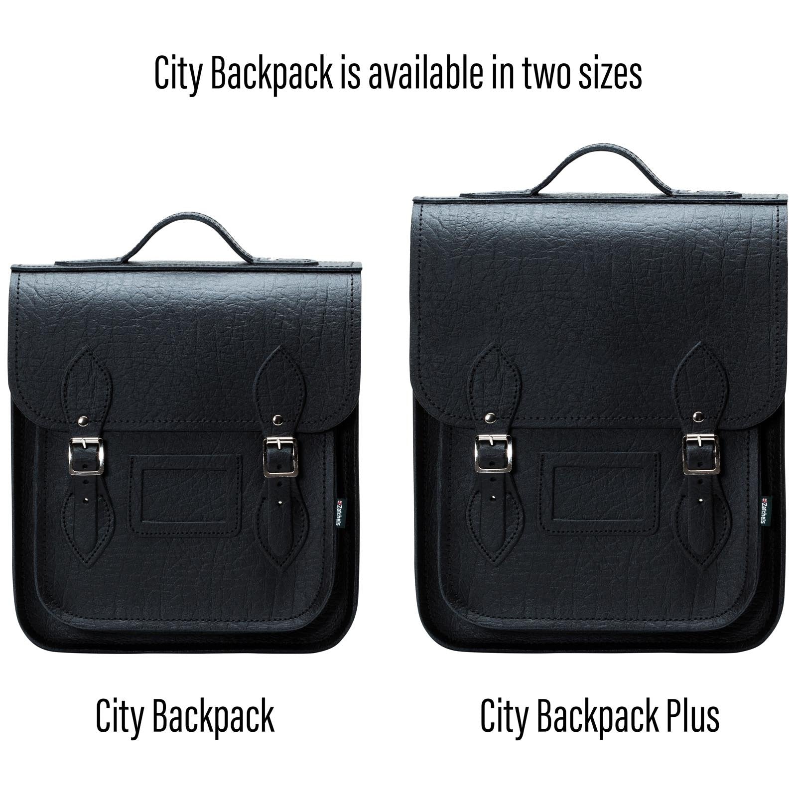 Handmade Leather City Backpack - Black Executive