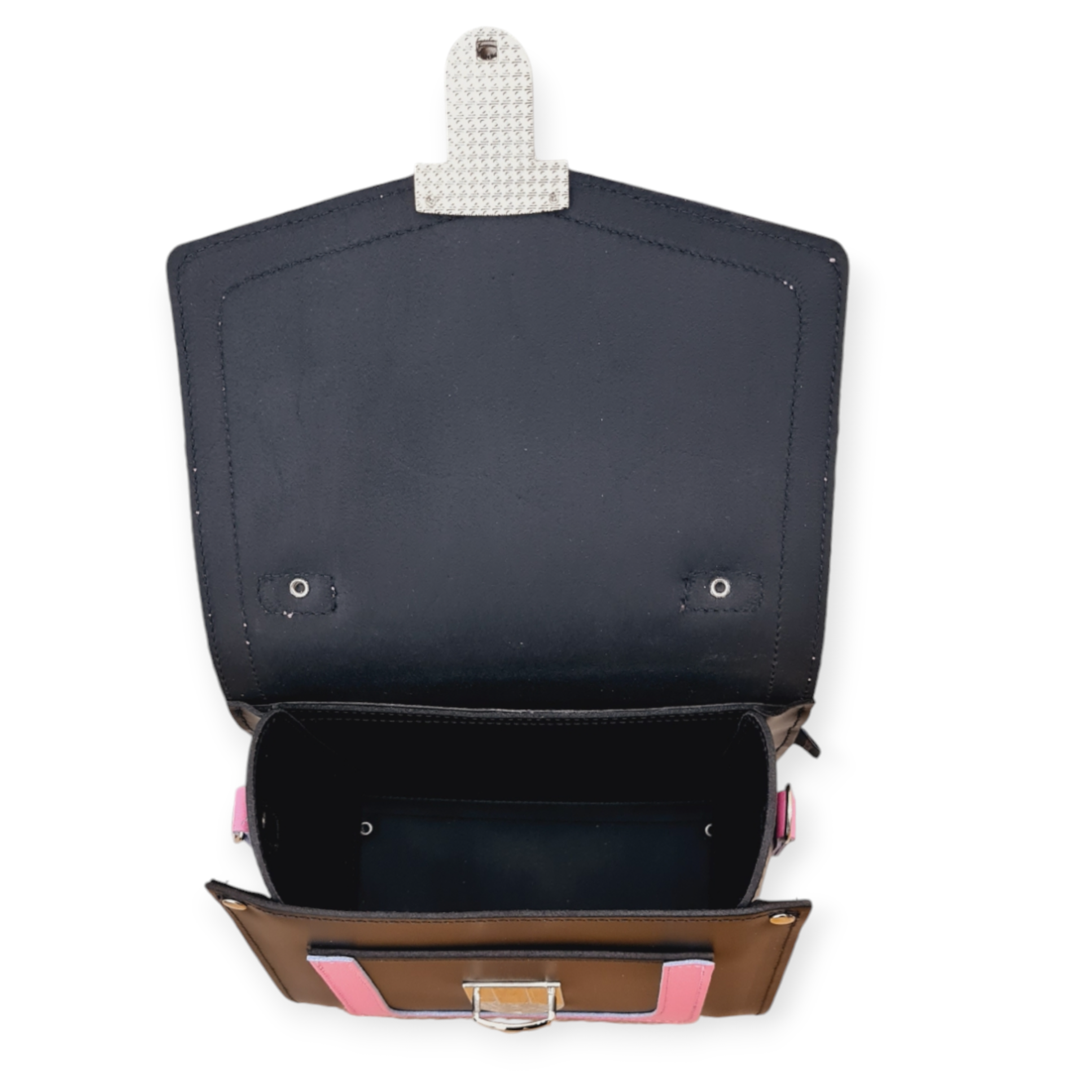 Harmony Handmade Leather Sugarcube Plus Handbag - Hot Fuchsia -Pink