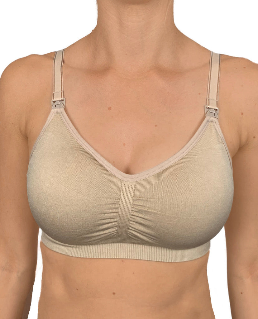 Everyday Seamfree Maternity and Nursing Bra | B to F Cup | Beige