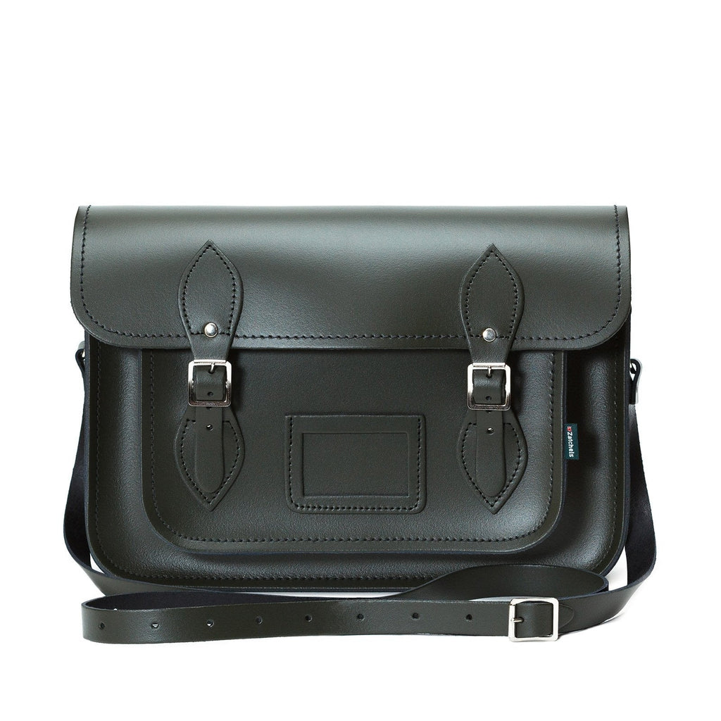 Handmade Leather Satchel - Ivy Green