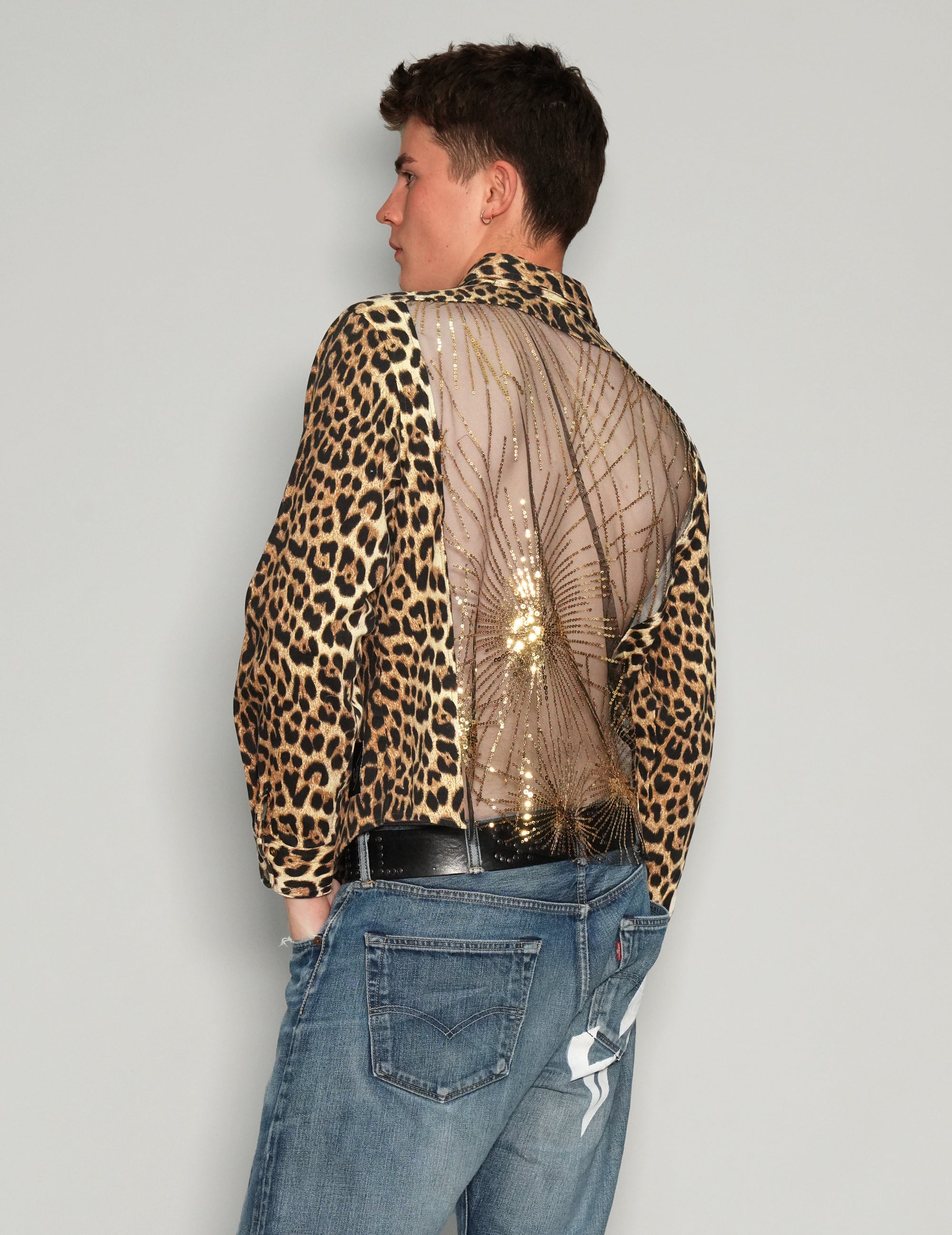 Leopard Print Party Back Shirt