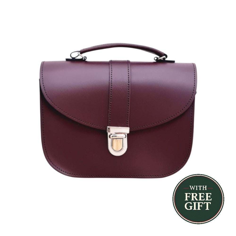 Olympia Handmade Leather Bag - Marsala Red