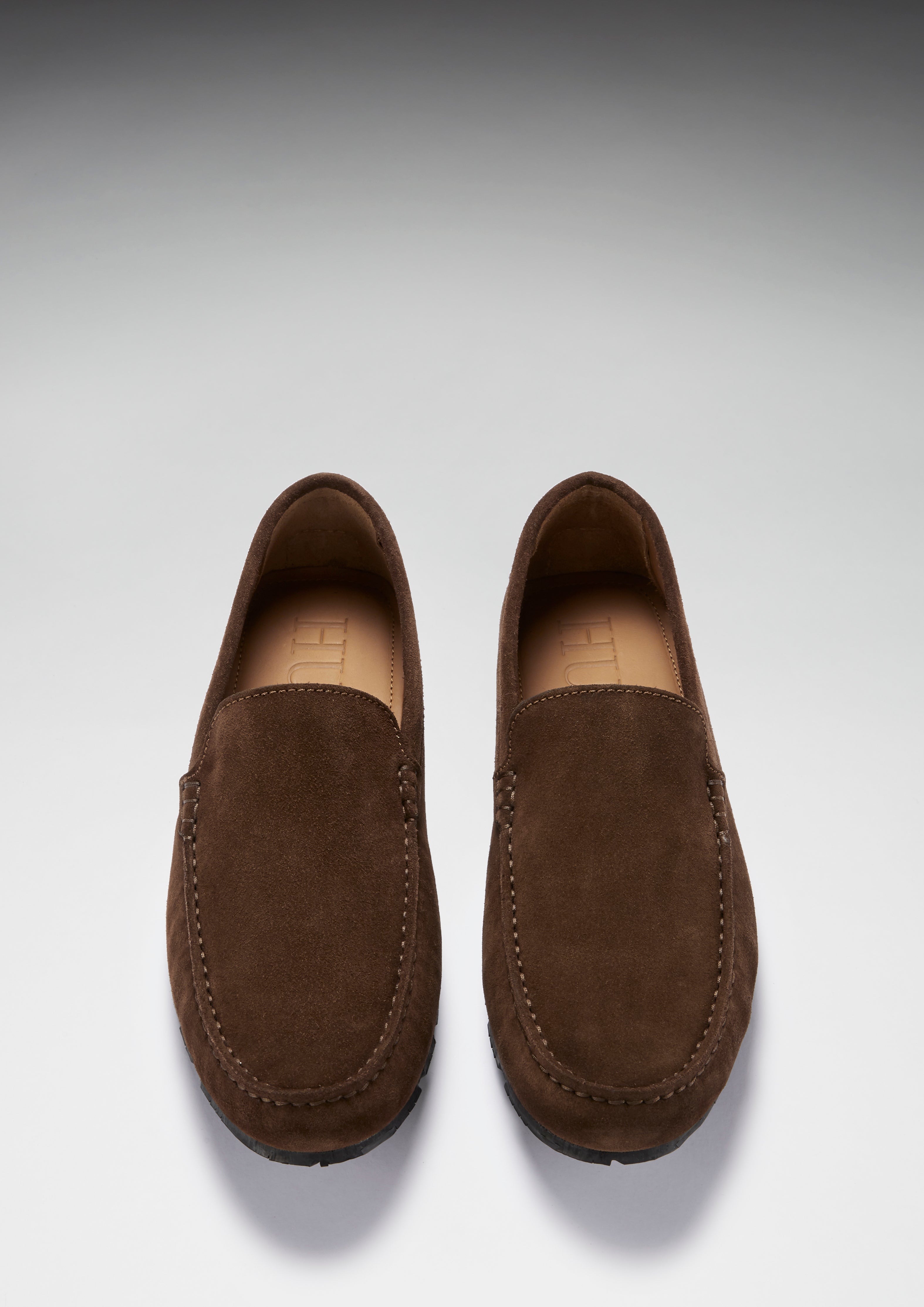 Tyre Sole Driving Loafers, brown suede