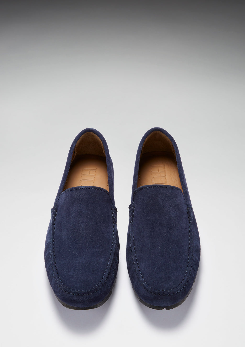 Tyre Sole Driving Loafers, navy blue suede