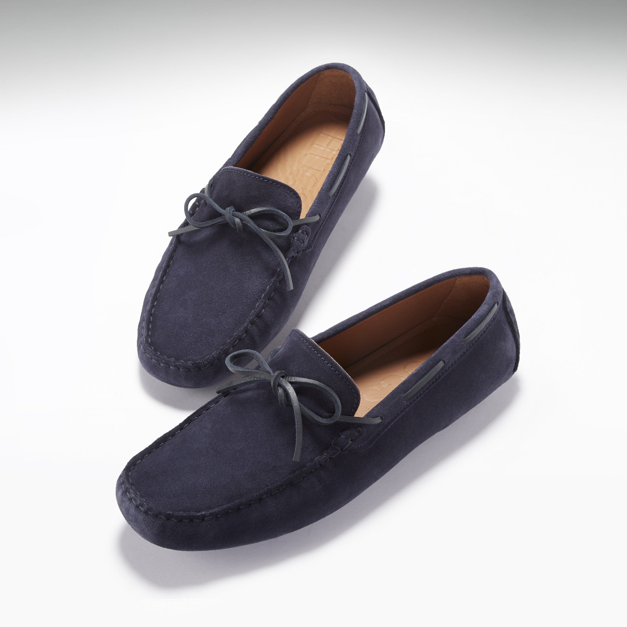 Laced Driving Loafers, navy blue suede