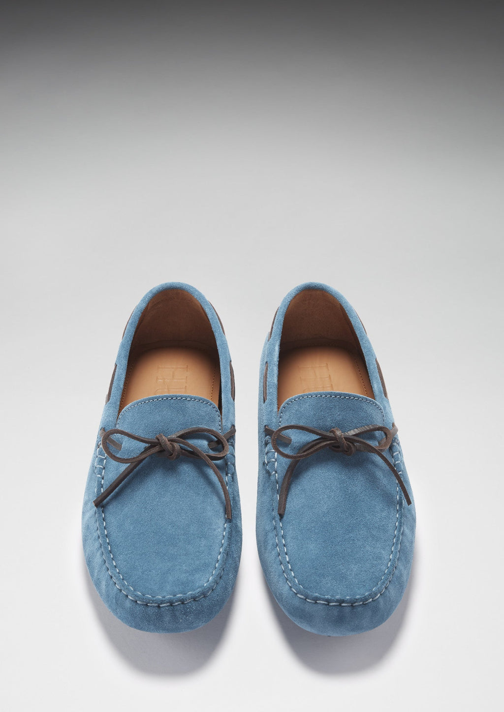Laced Driving Loafers, petrol blue suede