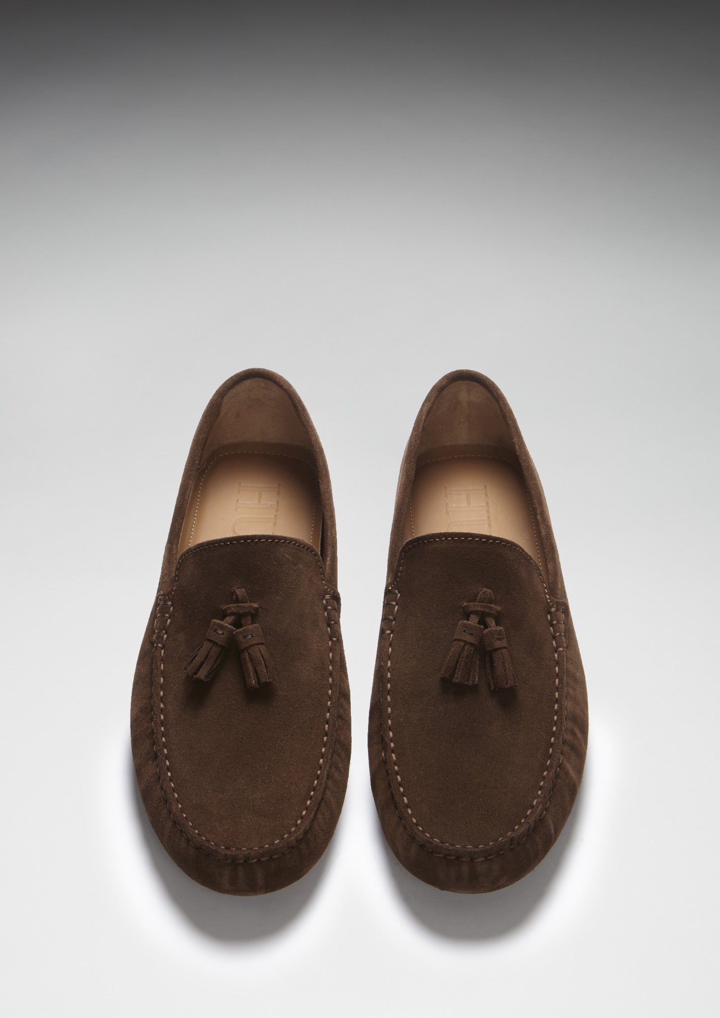 Tasselled Driving Loafers, brown suede