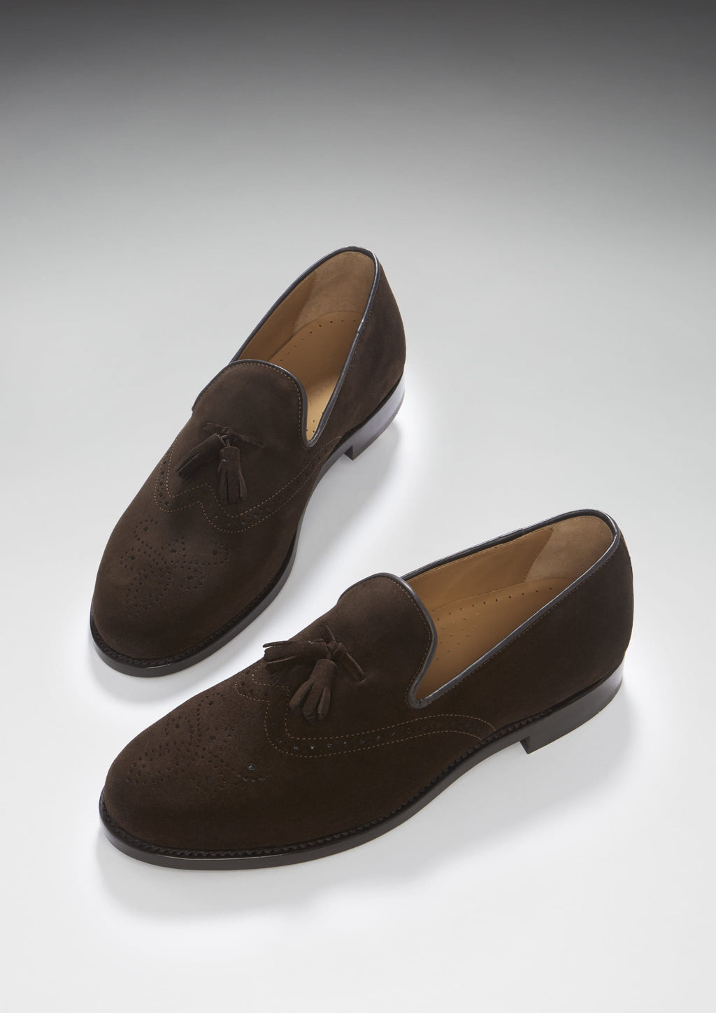 Brown Suede Tasselled Brogues, Welted Leather Sole