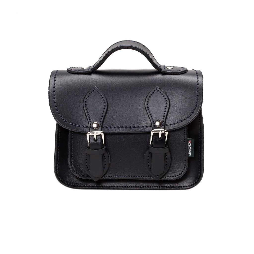 Handmade Leather Micro Satchel - Black