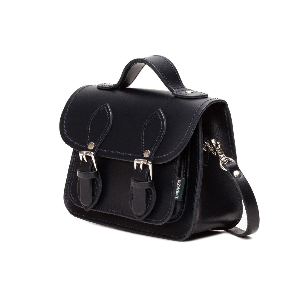 Handmade Leather Micro Satchel - Black