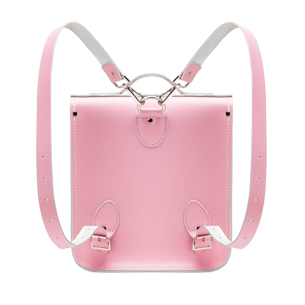 Handmade Leather City Backpack - Pastel Pink