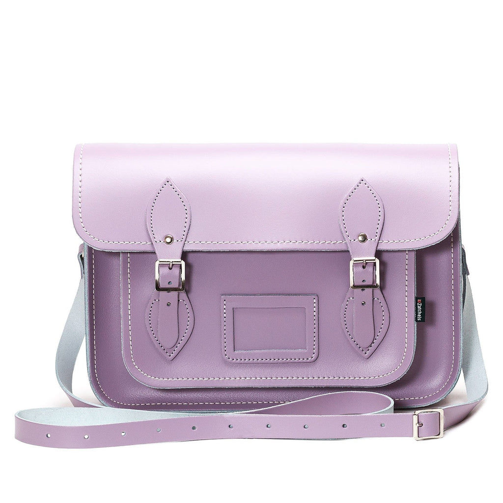 Handmade Leather Satchel - Pastel Violet