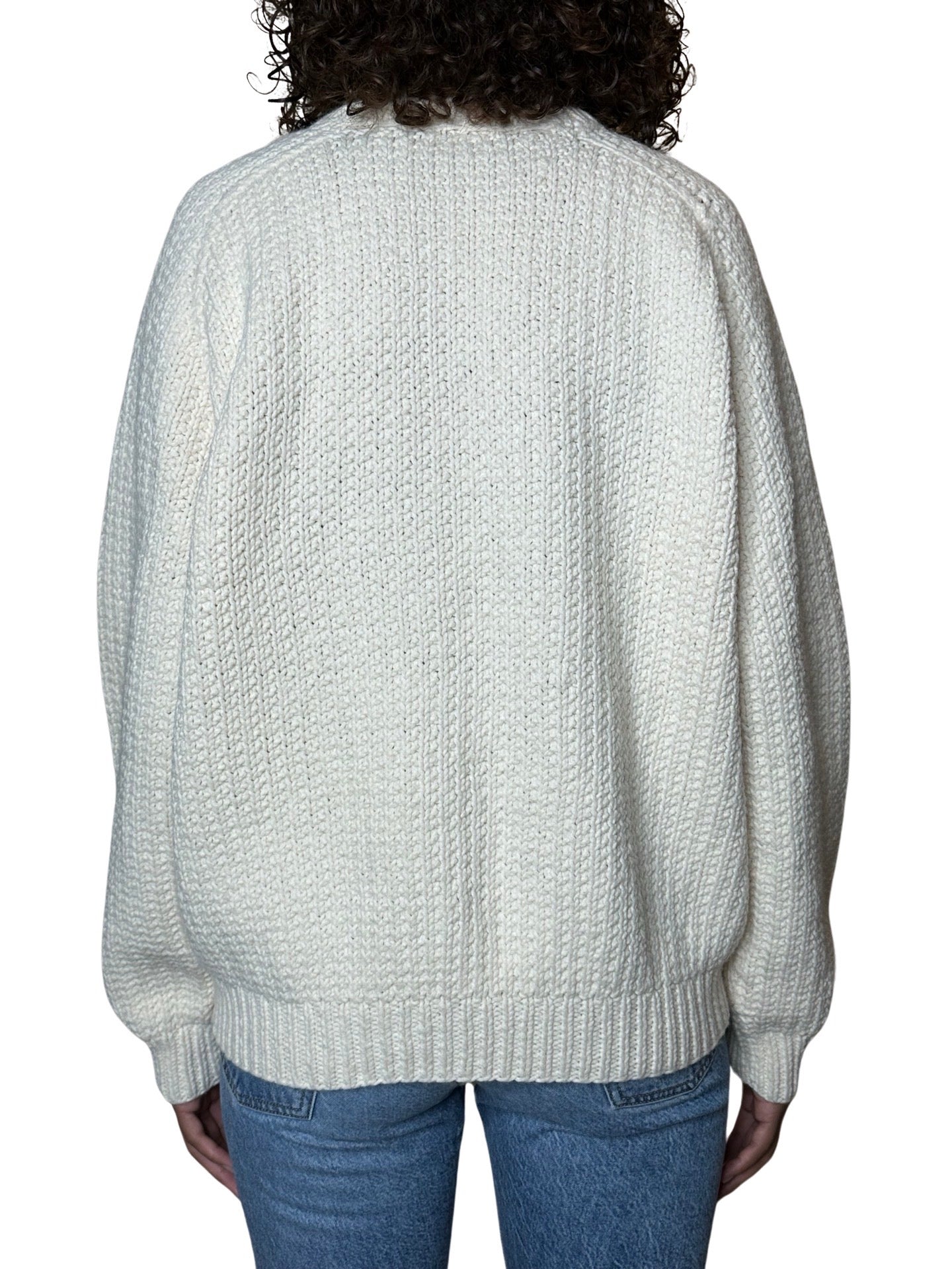 Preloved Chunky Knit Wool Mix Cream Jumper UK 8 - 14