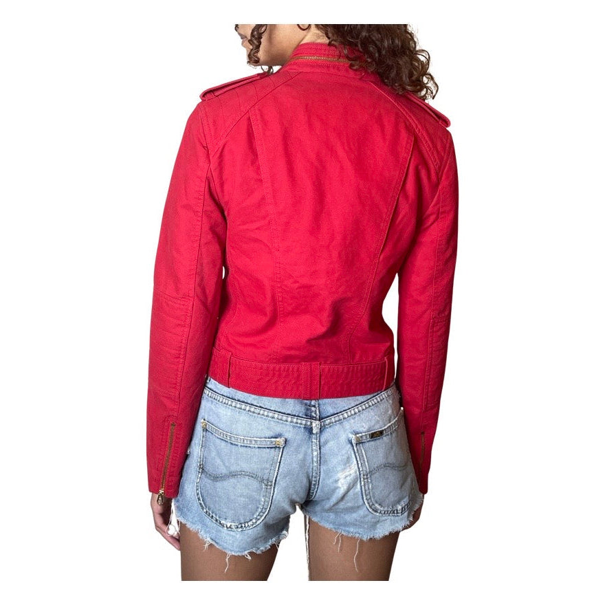Gorgeous Preloved Red Juicy Couture Biker Jacket UK 8 - 10