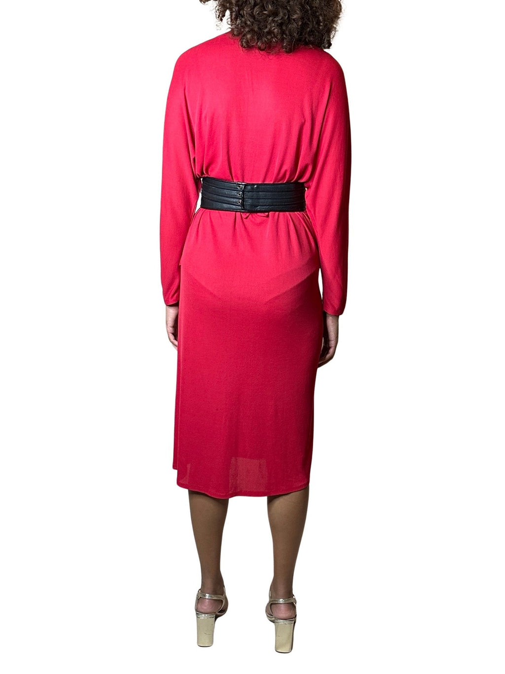 1970's Original Vintage Bright Red Disco Dress by Radley UK 8 - 14