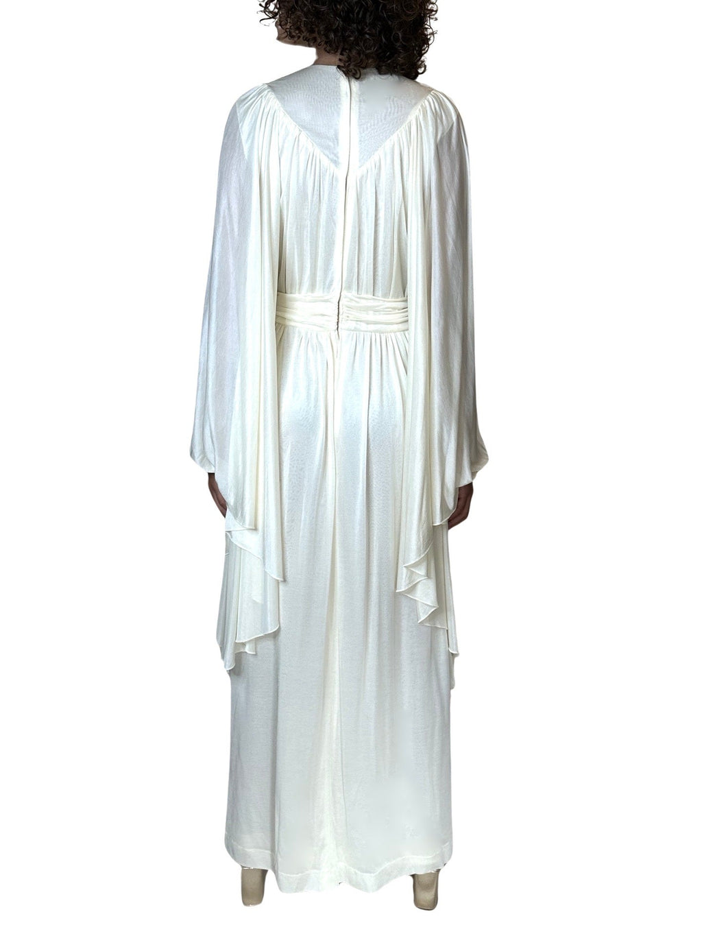 1970's Stunning Vintage Cream Goddess Wedding Dress UK 8 - 14