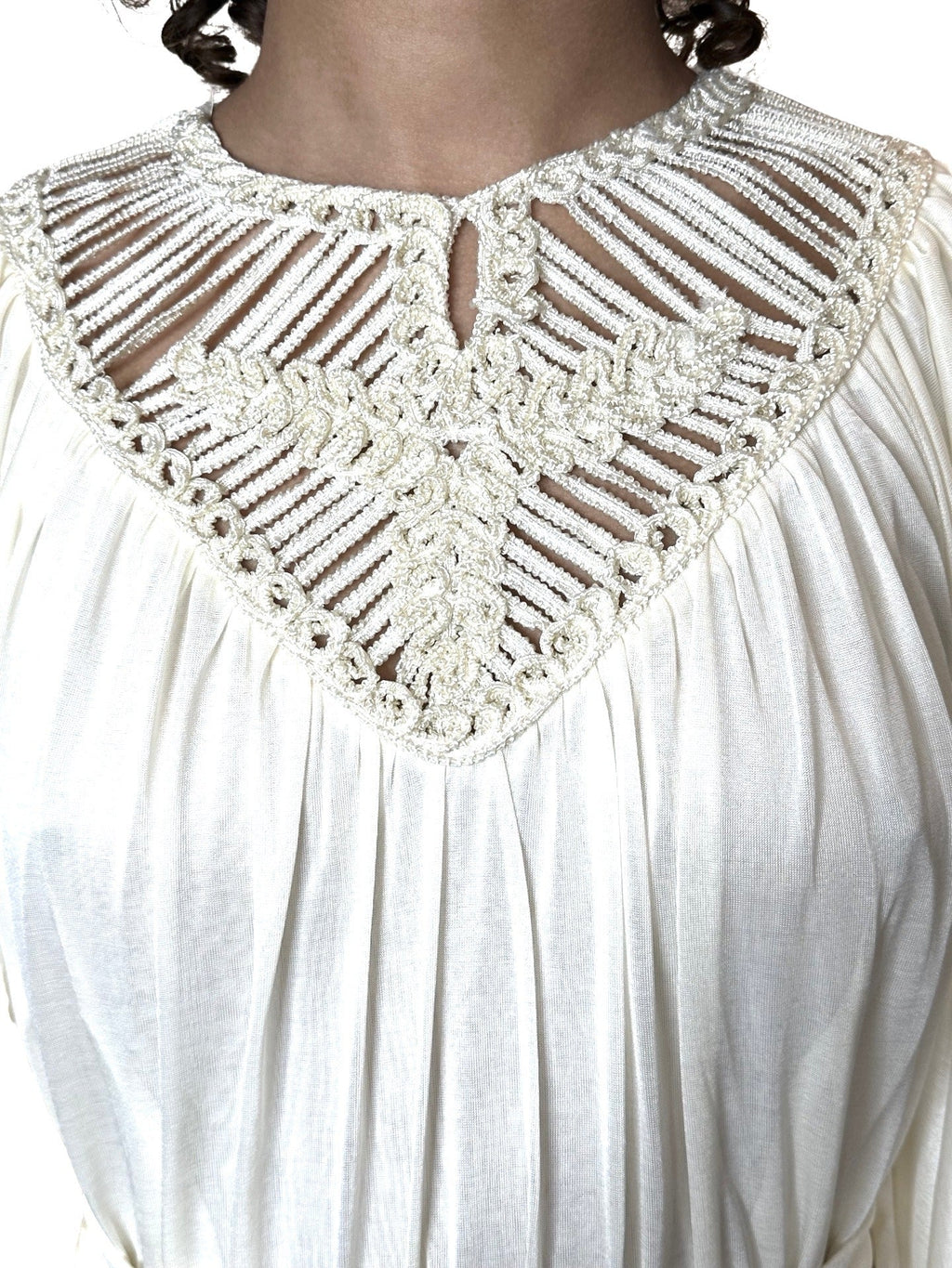 1970's Stunning Vintage Cream Goddess Wedding Dress UK 8 - 14