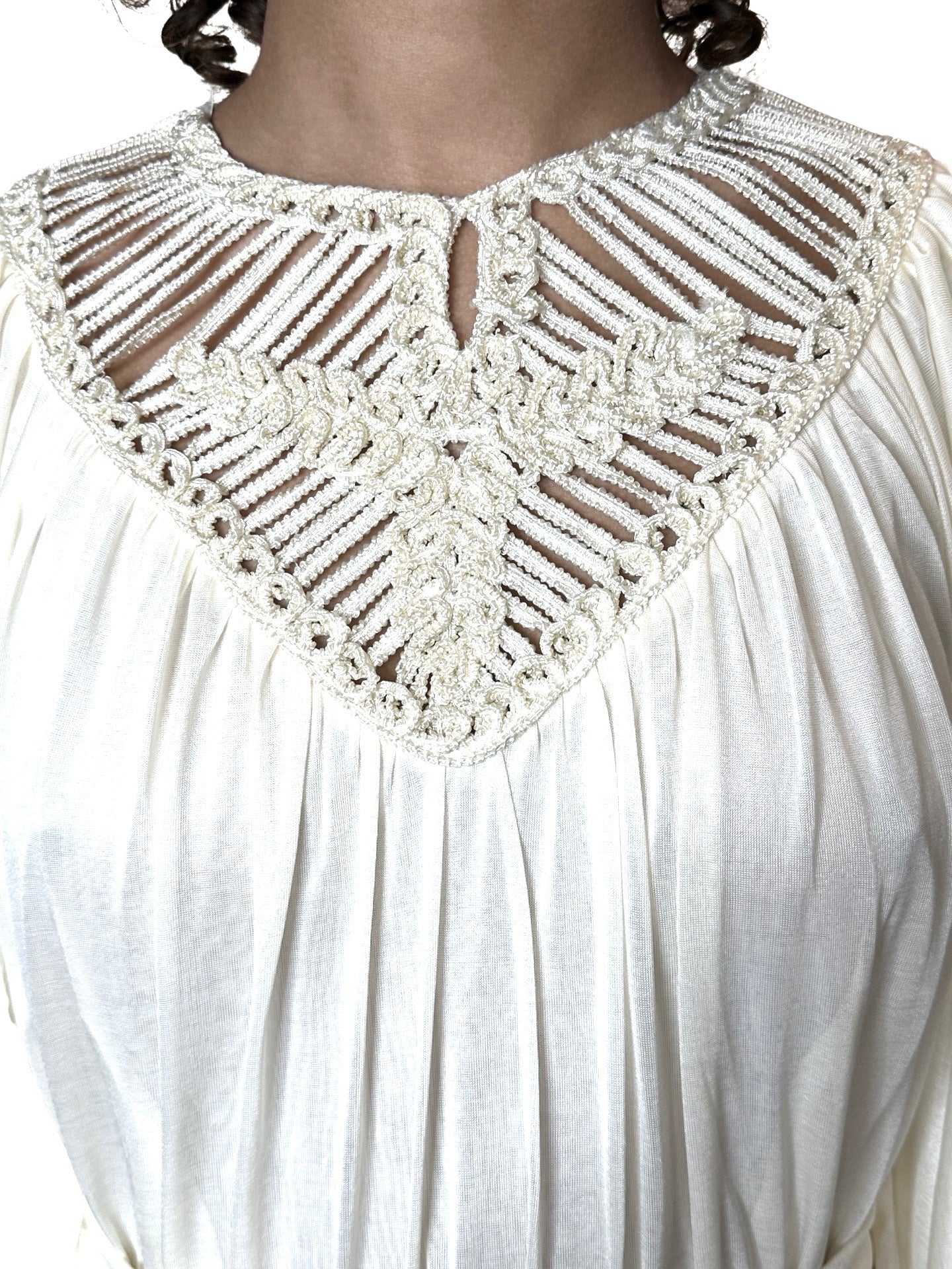 1970's Stunning Vintage Cream Goddess Wedding Dress UK 8 - 14